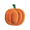 Woven Cotton Velvet Pumpkin Shaped Pillow w/ Jute Rope Embroidery