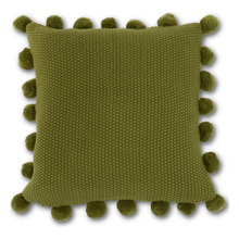  Sage Green Moss Pillow w/Pompom