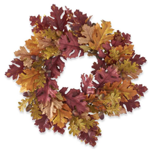  Multi Color Fall Oak Leaves Wreath