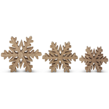  Mango Wood Snowflake Cutouts