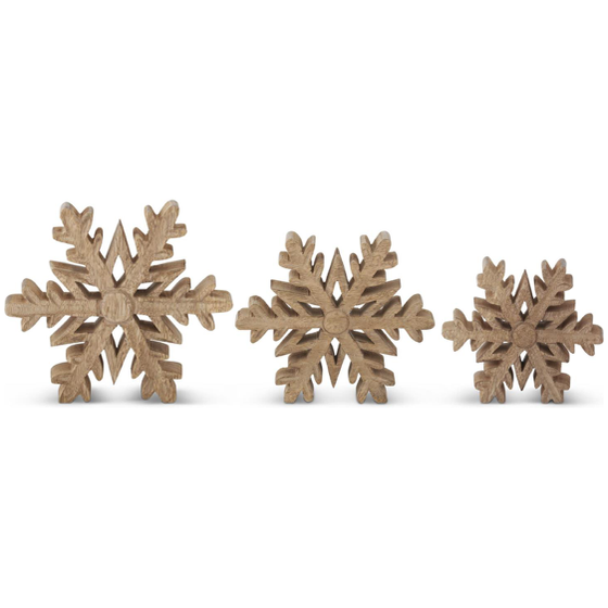 Mango Wood Snowflake Cutouts