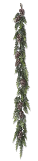  Real Touch Cypress Pine Garland w/Pinecones