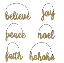  Gold Glittered Holiday Message Ornament