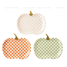  CHECKERED PUMPKIN PLATE SET