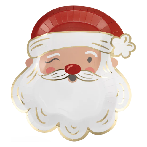 SANTA FACE SHAPED PAPER PLATE