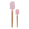 Silicone & Wood Spatulas w/ Holiday Patterns (set of 2)