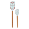 Silicone & Wood Spatulas w/ Holiday Patterns (set of 2)