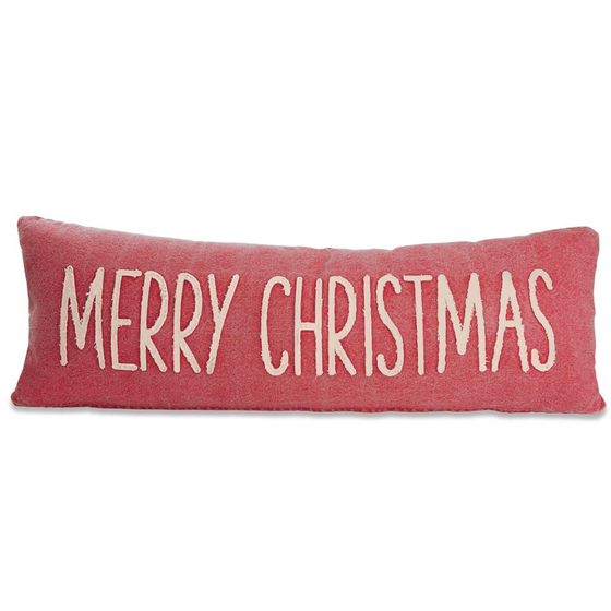 Merry Christmas Washed Canvas Pillow