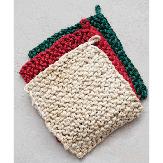 Square Jute Crocheted Pot Holder