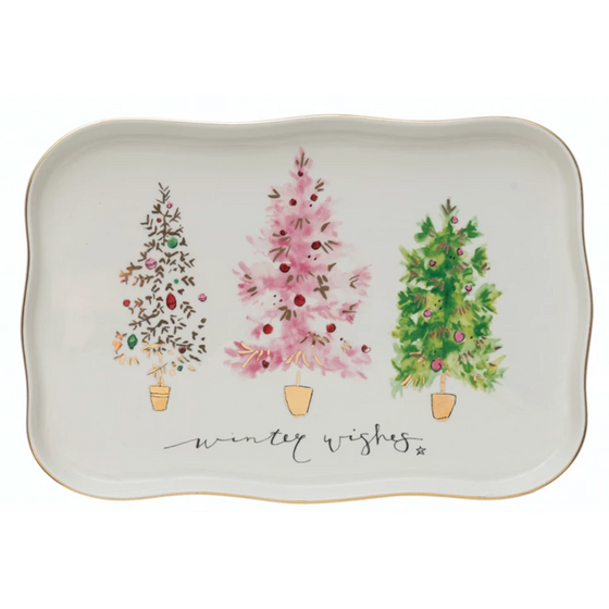 Stoneware Platter "Winter Wishes"