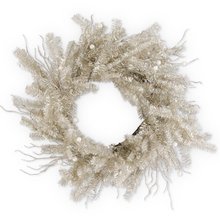  Champagne Tinsel Twig and Pearl Wreath