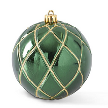  Green with Gold Glitter Shatterproof Ornament