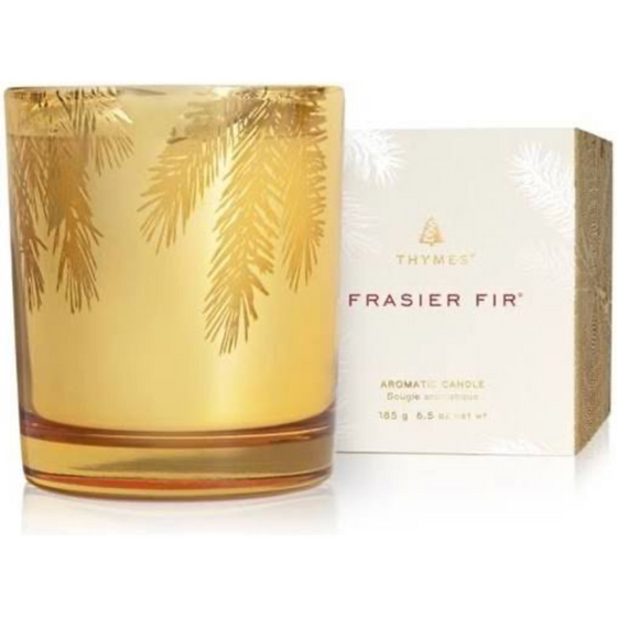 Frasier Fir 6.5oz Gold Poured Candle, Pine Needle