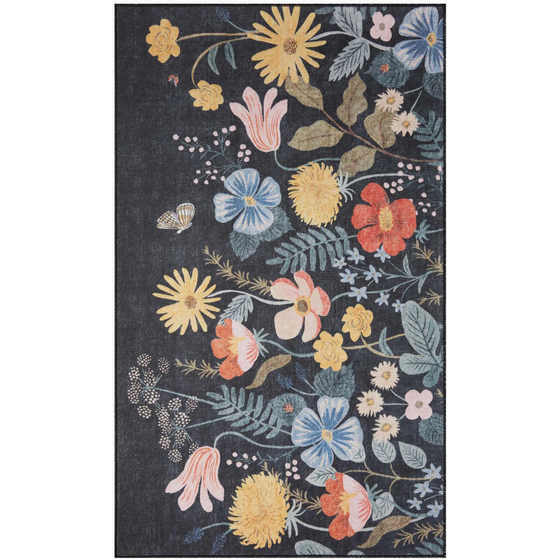 Atelier Strawberry Fields Black Non-Slip Rug