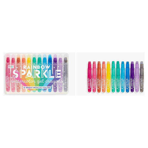 Rainbow Sparkle Metallic Watercolor Set Crayons