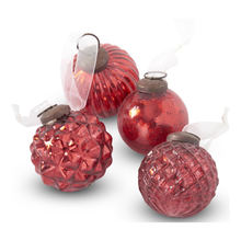  Mini Mercury Glass Ornaments - Box of 9