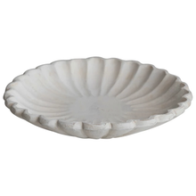  Decorative Mango Wood Scalloped Dish, Antique White