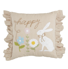  Happy Square Bunny Embroidered Pillow