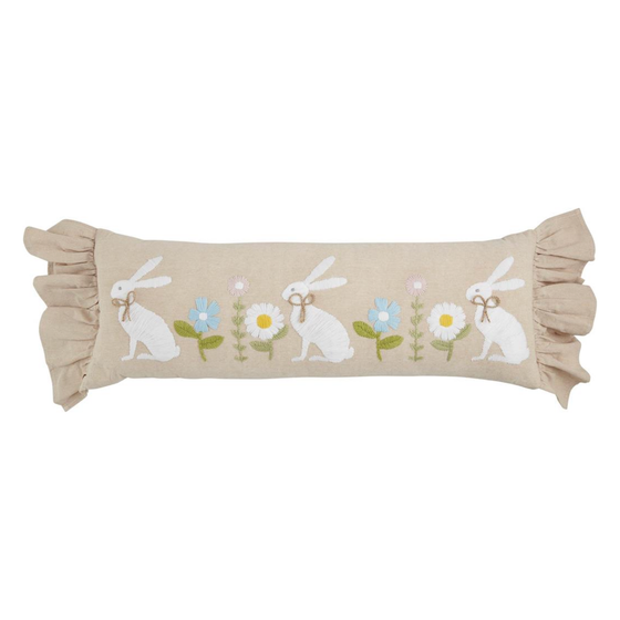 Bunny Long Embroidered Pillow