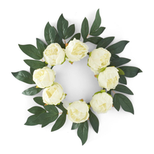  White Real Touch Peony Candle Ring