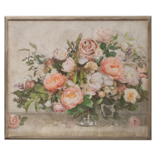  Wood Framed Wall Decor with Flower Bouquet