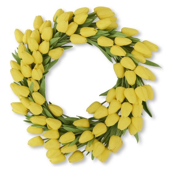 Yellow Real Touch Tulip Wreath