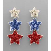  Red, White and Blue Star Earring