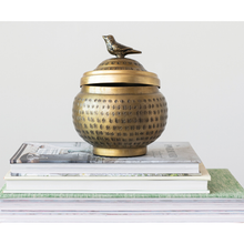  Decorative Metal Container with Lid & Bird Finial