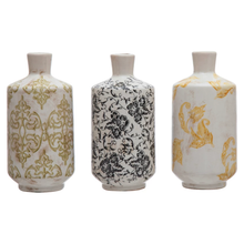  Patterned Terracotta Vases, Tall