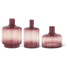  Burgundy Transparent Glass Vases