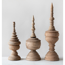  Carved Mango Wood Finials