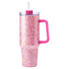 Pink Party Glitter Stainless Steel Tumbler