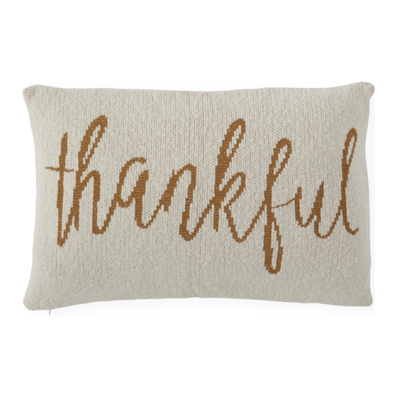 Thankful Cream Cotton Knit Pillow