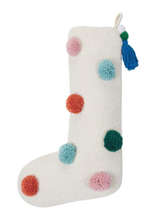  Colorful Pom Pom Stocking