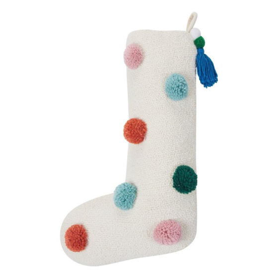 Colorful Pom Pom Stocking