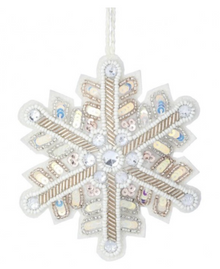  Glass Bead Sequin Snowflake Ornament