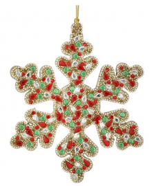  Multi Jewel Bead Snowflake Ornament