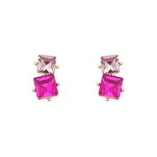  Double Square Crystal Earrings