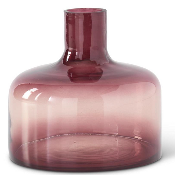 Burgundy Transparent Glass Vases