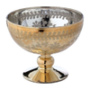 Etched Footed Glass Pedestal Bowl