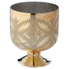 Etched Footed Glass Pedestal Bowl