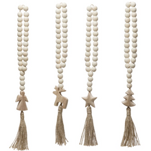  Wood Beaded Garland with Tassel