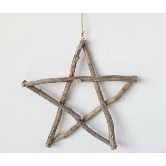 Handmade Driftwood Star Ornament 23.5"