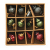 Glass Ornaments in Kraft Box, Set of 12