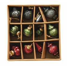  Glass Ornaments in Kraft Box, Set of 12