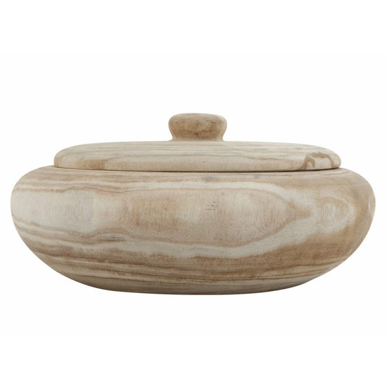 Decorative Paulownia Wood Container with Lid