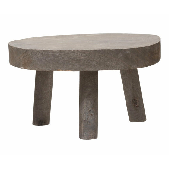 Paulownia Wood Pedestal, Grey Washed