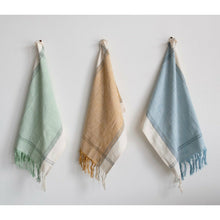  Cotton Tea Towels with Fringe, 3 Colors, Set of 3