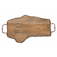  Live Edge Wood Slab Serving Tray with Handles