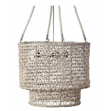  Double Barrel Hand Woven Natural Rope Chandelier